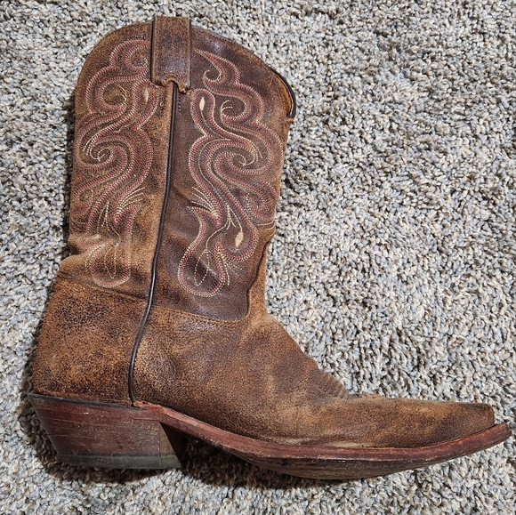 TONY LAMA Womens 9.5 Americana, Navajo Brown Leather, Western Boot, SNIP TOE - Picture 6 of 10